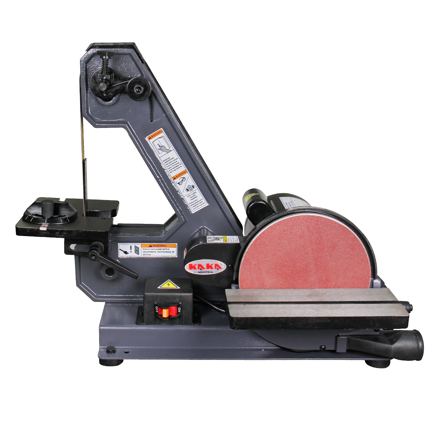 Disk belt outlet sander