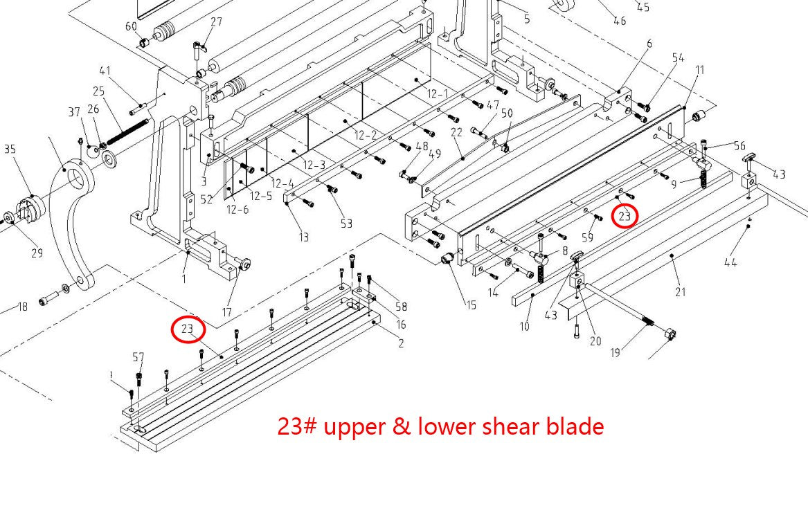 Part 23# upper & lower shear blade for 30