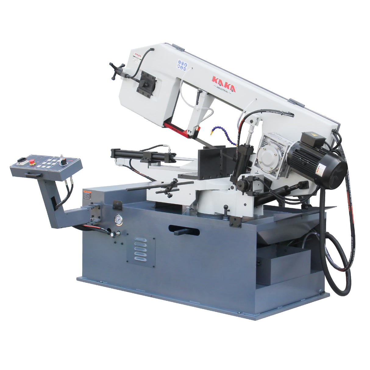 KAKA INDUSTRIAL 18"x9.8" Horizontal Band Saw, Swivel on both sides, Movable control panel, finger touch keys, Max. cutting 13" dia. at 90°, BS-1810GC Metal Cutting Band Saw, 220V-60HZ-3PH